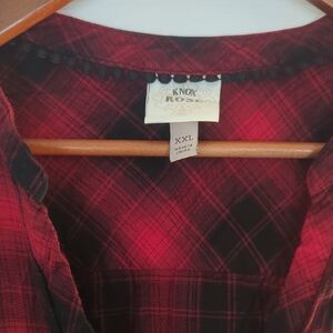 Knox Rose Red and Black Plaid Shirt Dress
